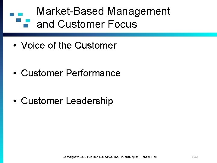 Market-Based Management and Customer Focus • Voice of the Customer • Customer Performance •