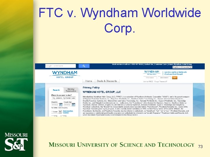 FTC v. Wyndham Worldwide Corp. 73 