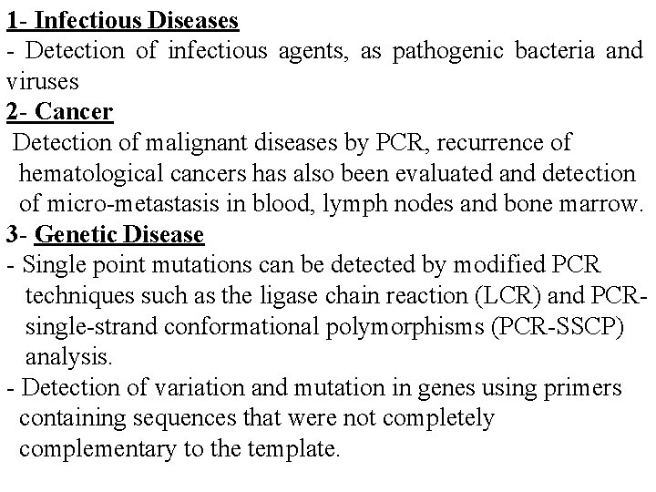 1 - Infectious Diseases - Detection of infectious agents, as pathogenic bacteria and viruses