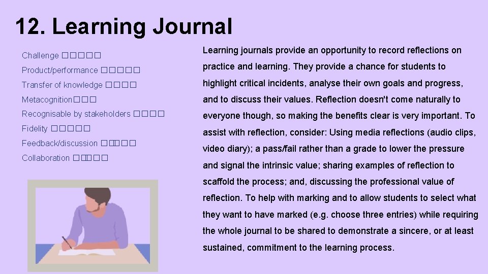 12. Learning Journal Challenge ����� Learning journals provide an opportunity to record reflections on 12. Learning Journal Challenge ����� Learning journals provide an opportunity to record reflections on