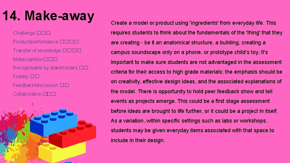 14. Make-away Create a model or product using 'ingredients' from everyday life. This Challenge 14. Make-away Create a model or product using 'ingredients' from everyday life. This Challenge