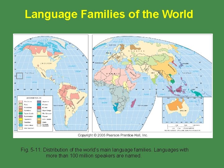 Language Families of the World Fig. 5 -11: Distribution of the world’s main language