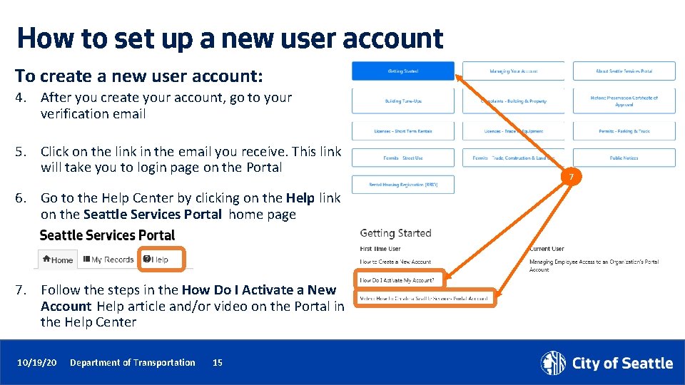 How to set up a new user account To create a new user account:
