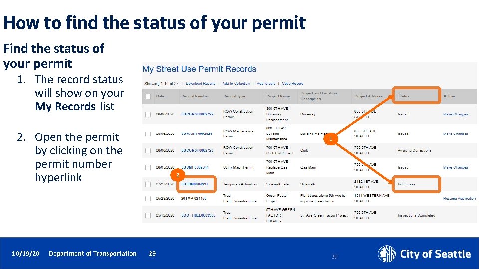 How to find the status of your permit Find the status of your permit