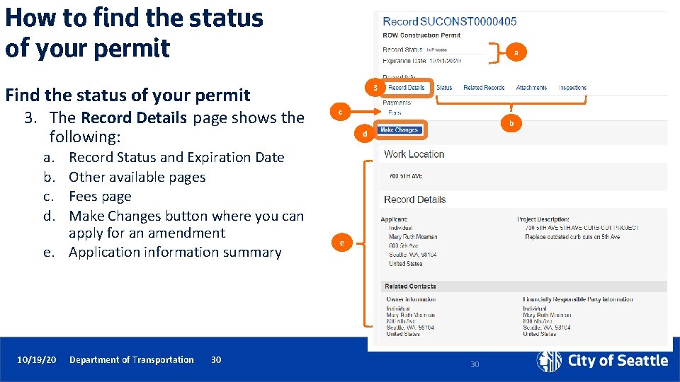 How to find the status of your permit a Find the status of your