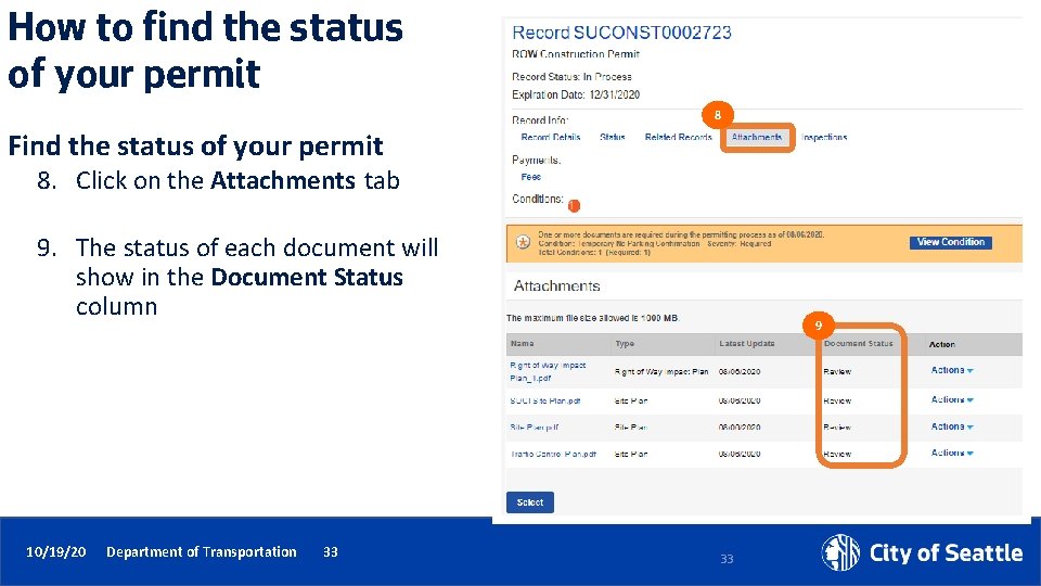 How to find the status of your permit 8 Find the status of your