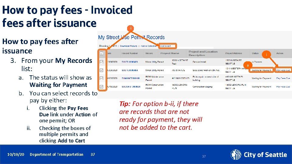 How to pay fees - Invoiced fees after issuance ii How to pay fees