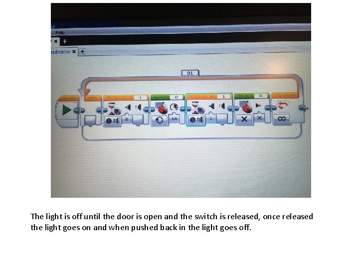 The light is off until the door is open and the switch is released,