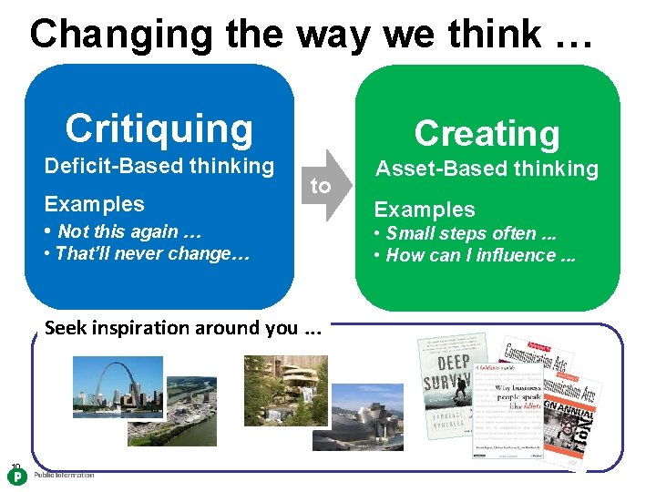 Changing the way we think … Critiquing Deficit-Based thinking Examples • Not this again