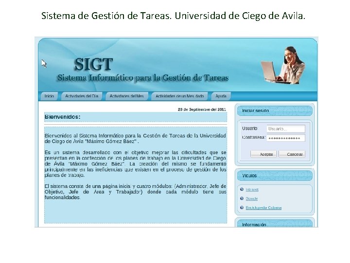 Sistema de Gestión de Tareas. Universidad de Ciego de Avila. 