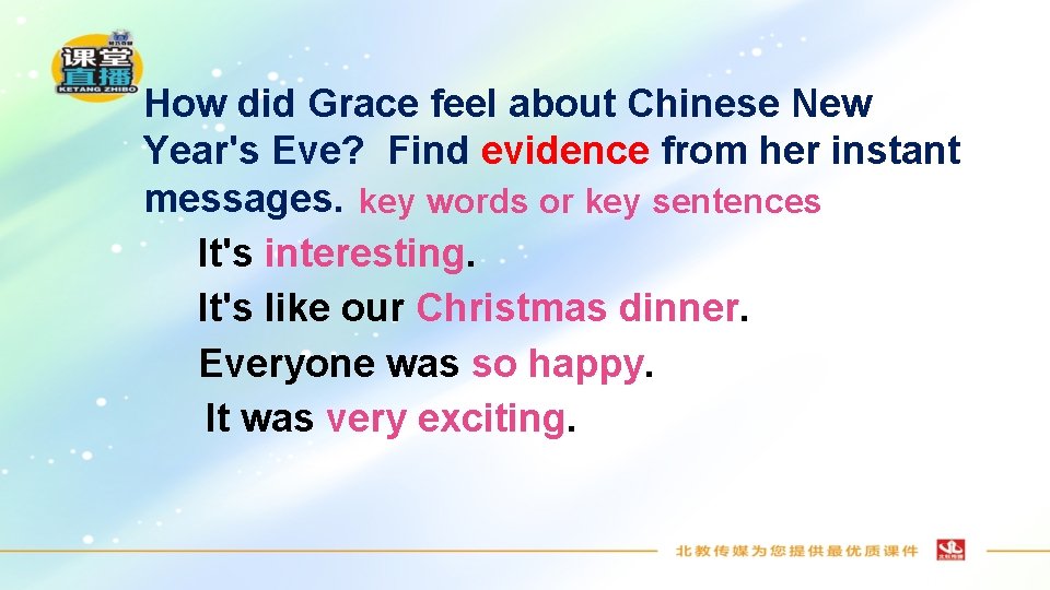 How did Grace feel about Chinese New Year's Eve? Find evidence from her instant