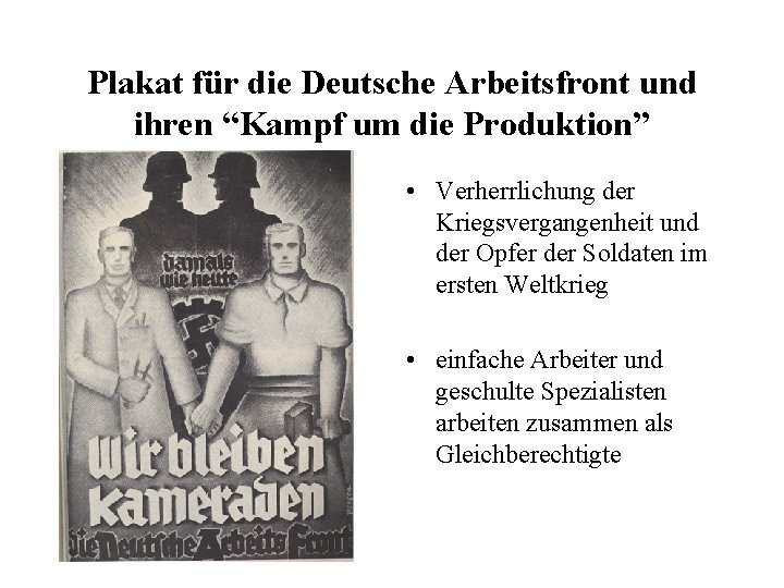 Plakat für die Deutsche Arbeitsfront und ihren “Kampf um die Produktion” • Verherrlichung der