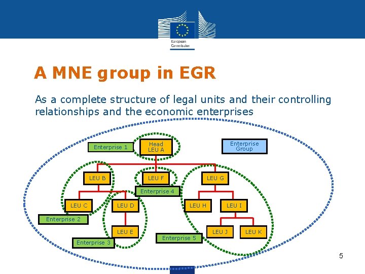 A MNE group in EGR • As a complete structure of legal units and