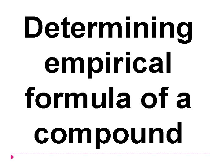 Determining empirical formula of a compound 