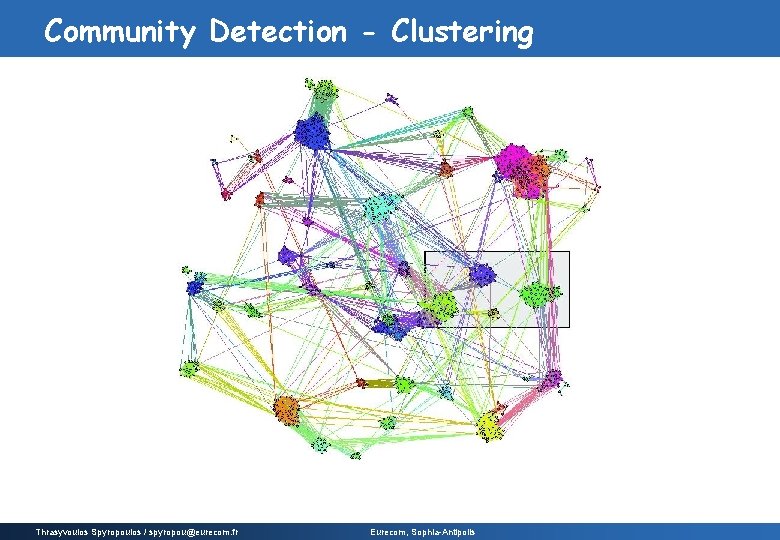 Community Detection - Clustering Thrasyvoulos Spyropoulos / spyropou@eurecom. fr Eurecom, Sophia-Antipolis 