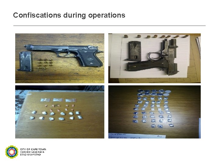 Confiscations during operations 