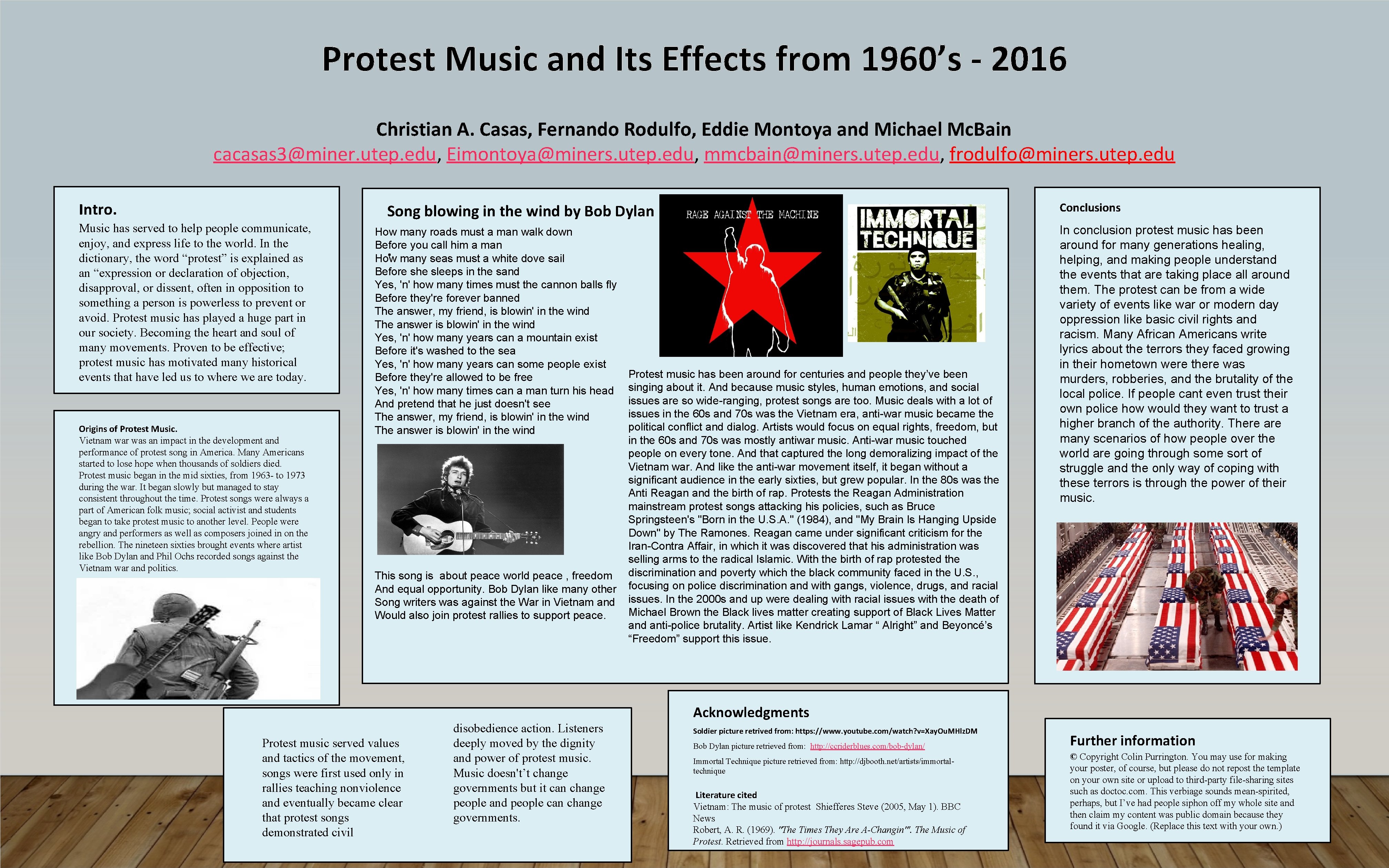 Protest Music and Its Effects from 1960’s - 2016 Christian A. Casas, Fernando Rodulfo,