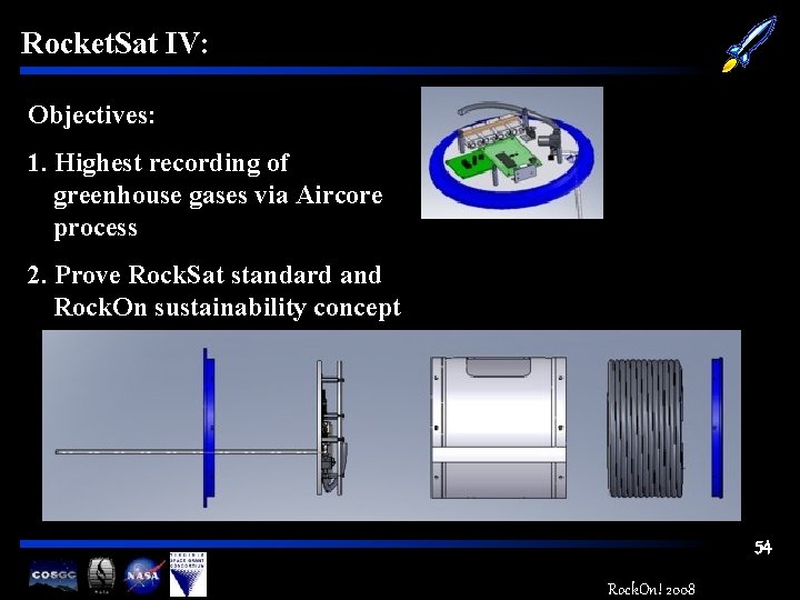 Rocket. Sat IV: Objectives: 1. Highest recording of greenhouse gases via Aircore process 2.