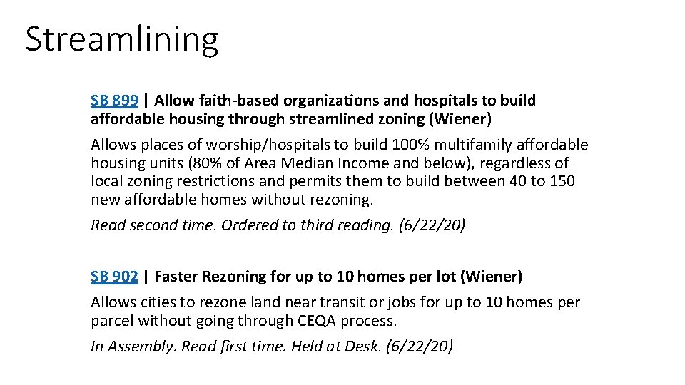 Streamlining SB 899 | Allow faith-based organizations and hospitals to build affordable housing through