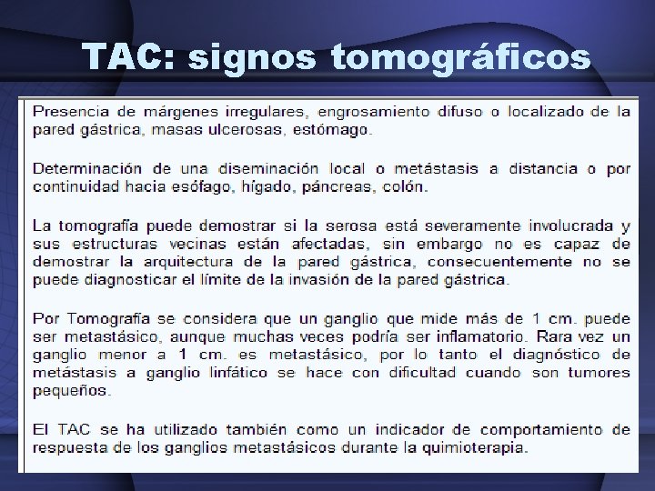 TAC: signos tomográficos 