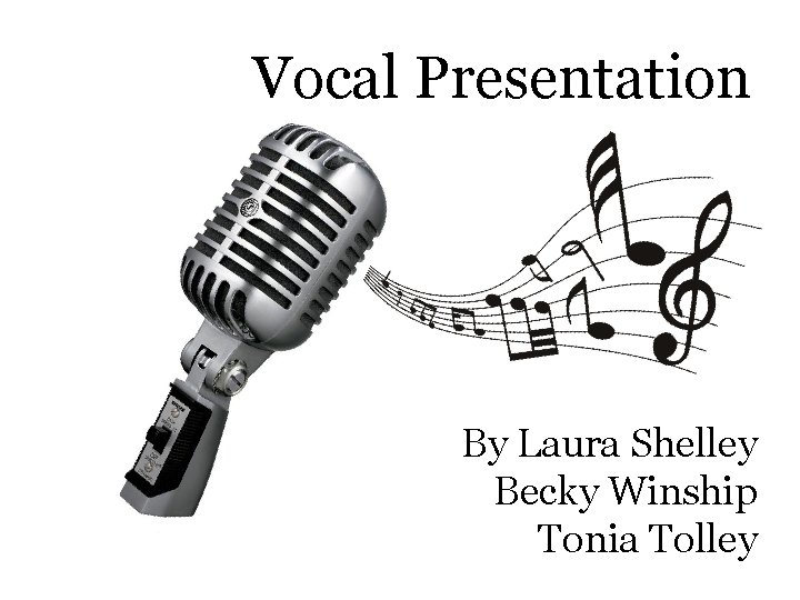 Vocal Presentation By Laura Shelley Becky Winship Tonia Tolley 