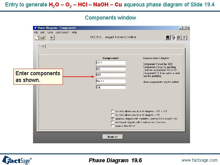 Entry to generate H 2 O – O 2 – HCl – Na. OH