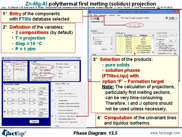 Zn-Mg-Al polythermal first melting (solidus) projection See: G. Eriksson, C. W. Bale and A.