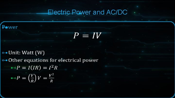 Electric Power and AC/DC ⊶ Electric Power and AC/DC ⊶