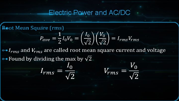 Electric Power and AC/DC ⊶ Electric Power and AC/DC ⊶