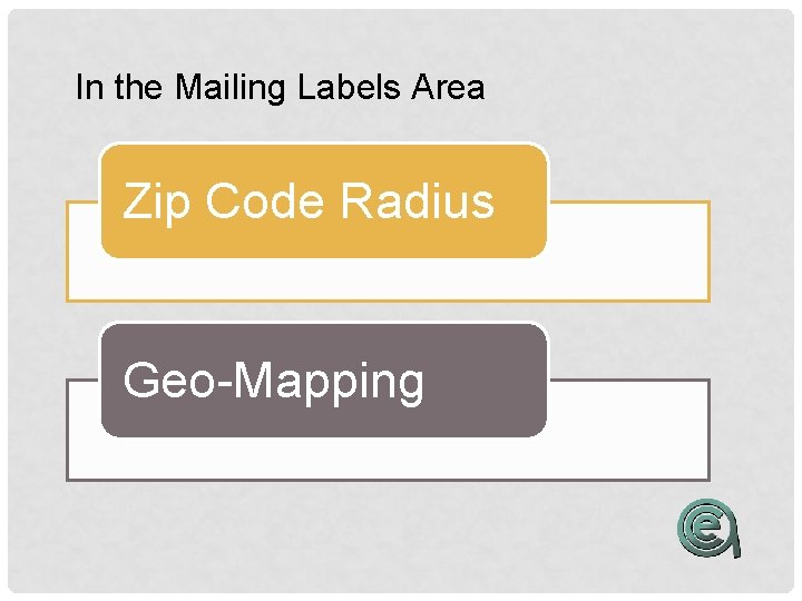 In the Mailing Labels Area Zip Code Radius Geo-Mapping 