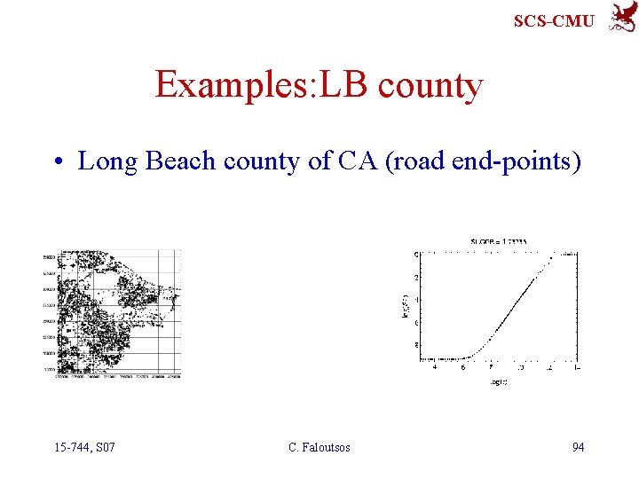 SCS-CMU Examples: LB county • Long Beach county of CA (road end-points) 15 -744,