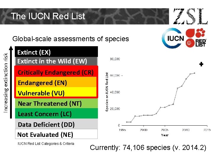 The IUCN Red List Increasing extinction risk Global-scale assessments of species Extinct (EX) Extinct The IUCN Red List Increasing extinction risk Global-scale assessments of species Extinct (EX) Extinct
