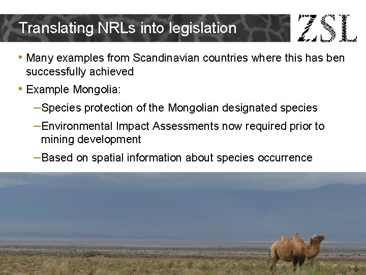 Translating NRLs into legislation • Many examples from Scandinavian countries where this has ben Translating NRLs into legislation • Many examples from Scandinavian countries where this has ben