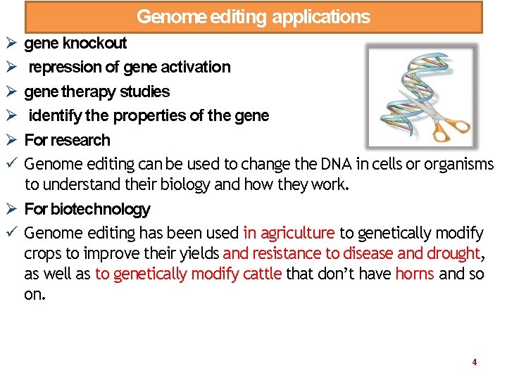 Genome editing applications gene knockout repression of gene activation gene therapy studies identify the