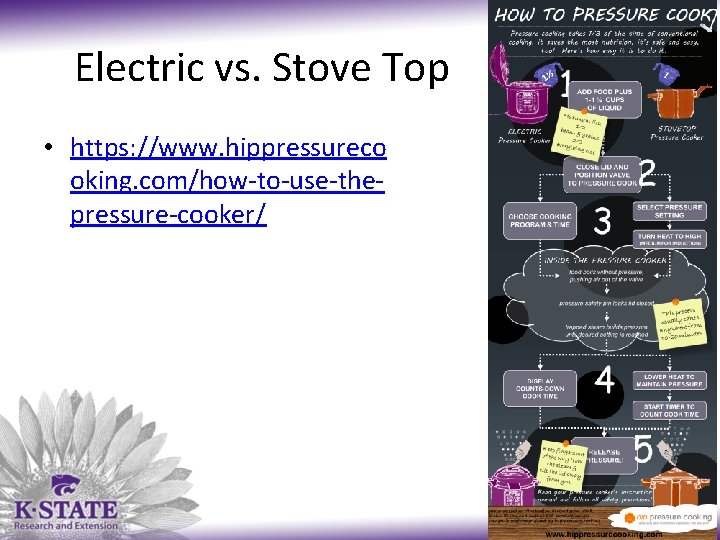 Electric vs. Stove Top • https: //www. hippressureco oking. com/how-to-use-thepressure-cooker/ 