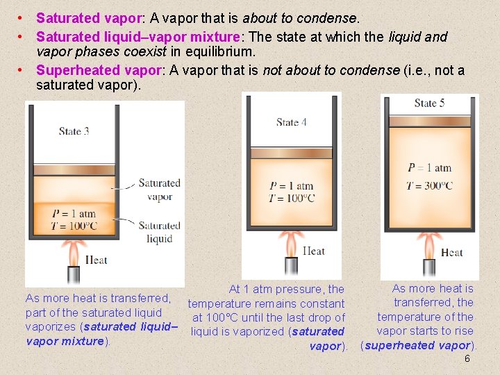  • Saturated vapor: A vapor that is about to condense. • Saturated liquid–vapor