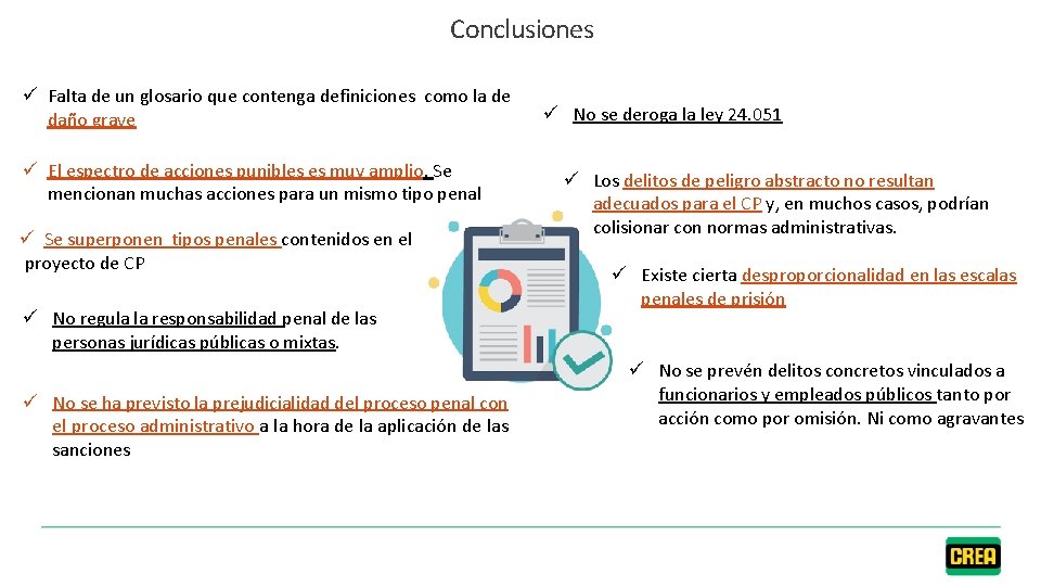 Conclusiones ü Falta de un glosario que contenga definiciones como la de daño grave