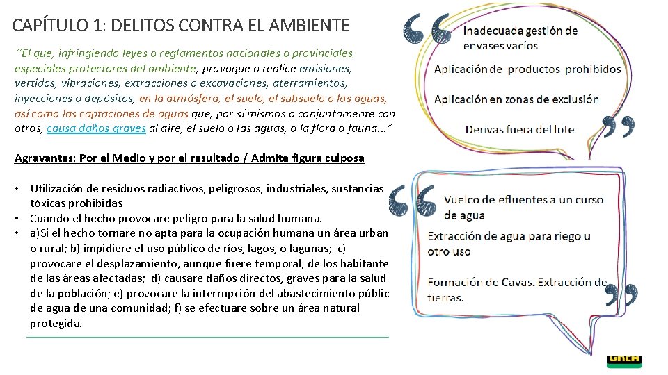 CAPÍTULO 1: DELITOS CONTRA EL AMBIENTE “El que, infringiendo leyes o reglamentos nacionales o