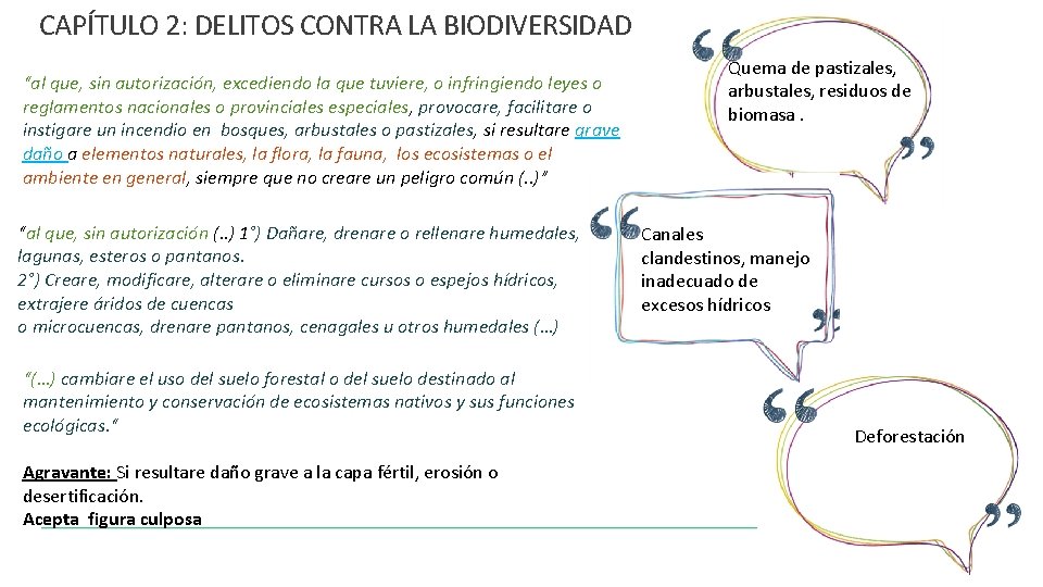 CAPÍTULO 2: DELITOS CONTRA LA BIODIVERSIDAD “al que, sin autorización, excediendo la que tuviere,