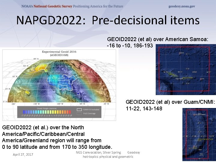NAPGD 2022: Pre-decisional items GEOID 2022 (et al) over American Samoa: -16 to -10,