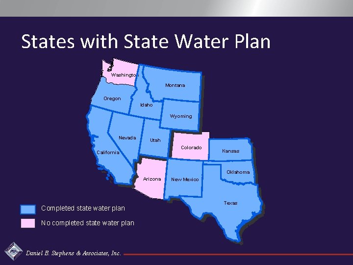 States with State Water Plan Washington Montana Oregon Idaho Wyoming Nevada Utah Colorado California