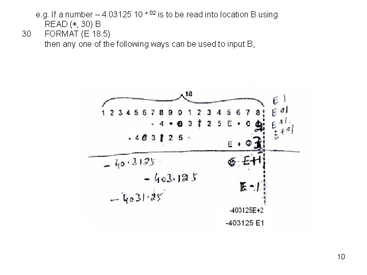 e. g. If a number – 4. 03125 10 + 02 is to be