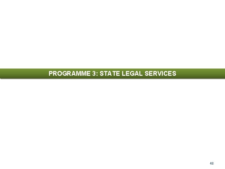 PROGRAMME 3: STATE LEGAL SERVICES 48 