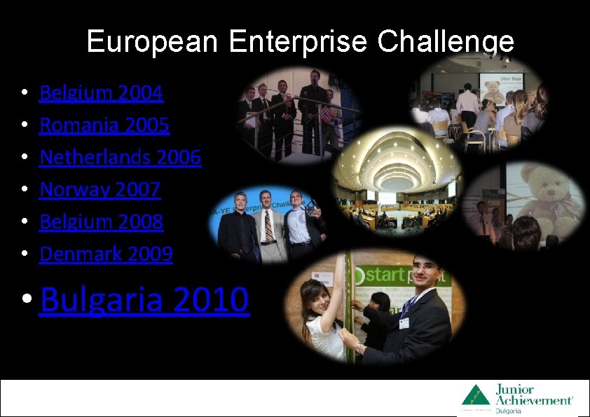 European Enterprise Challenge • • • Belgium 2004 Romania 200532 pt __ __ _______