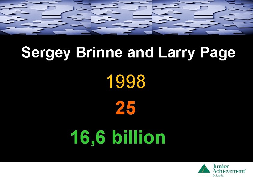 Sergey 32 pt Brinne and 28 pt Larry Page __ Smallest _______ __ __