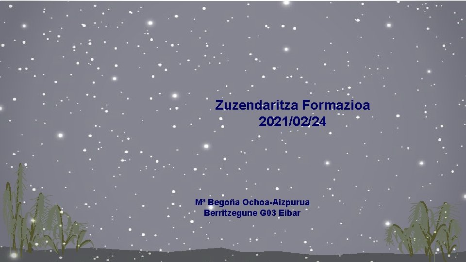 Zuzendaritza Formazioa 2021/02/24 Mª Begoña Ochoa-Aizpurua Berritzegune G 03 Eibar 