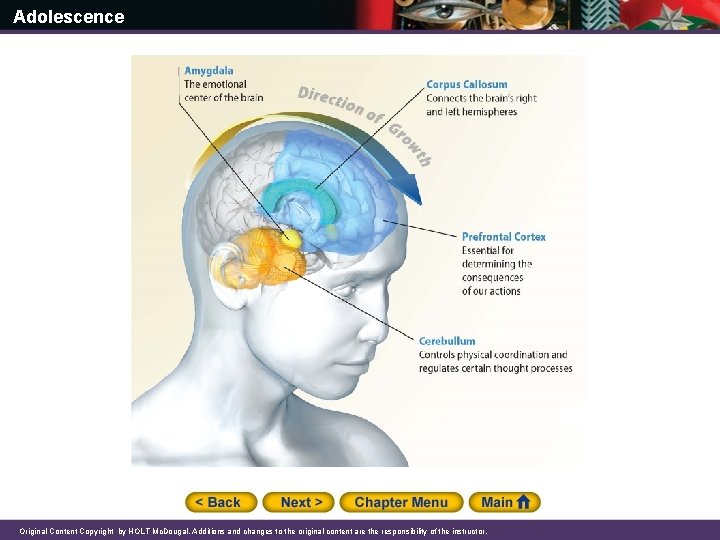 Adolescence Original Content Copyright by HOLT Mc. Dougal. Additions and changes to the original