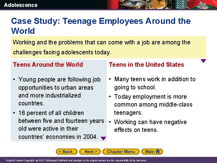 Adolescence Case Study: Teenage Employees Around the World Working and the problems that can
