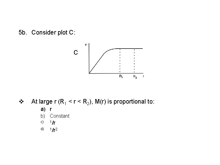 5 b. Consider plot C: C v At large r (R 1 < r