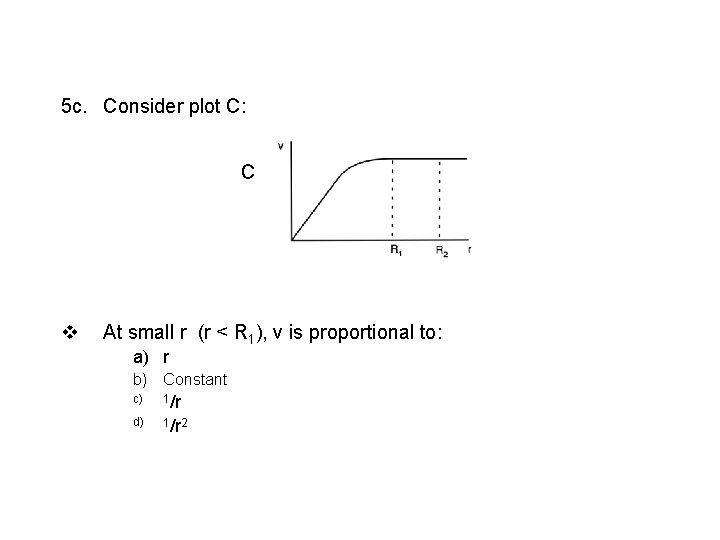 5 c. Consider plot C: C v At small r (r < R 1),